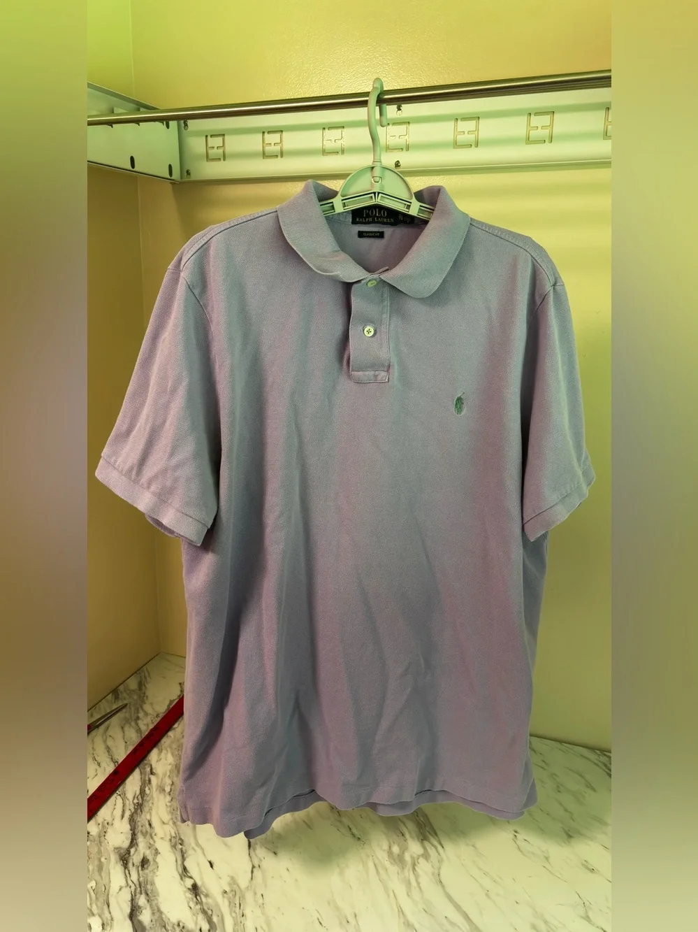 Ralph Lauren Men’s Lavender Polo Shirt with Embroidered Pony